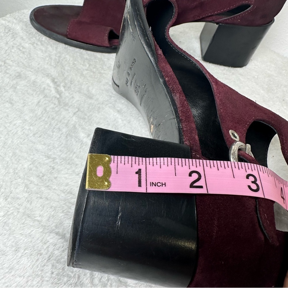 Rag & Bone Burgundy Made in Italy Suede Sandals in Size 7.5 or 8 - Picture 10 of 12